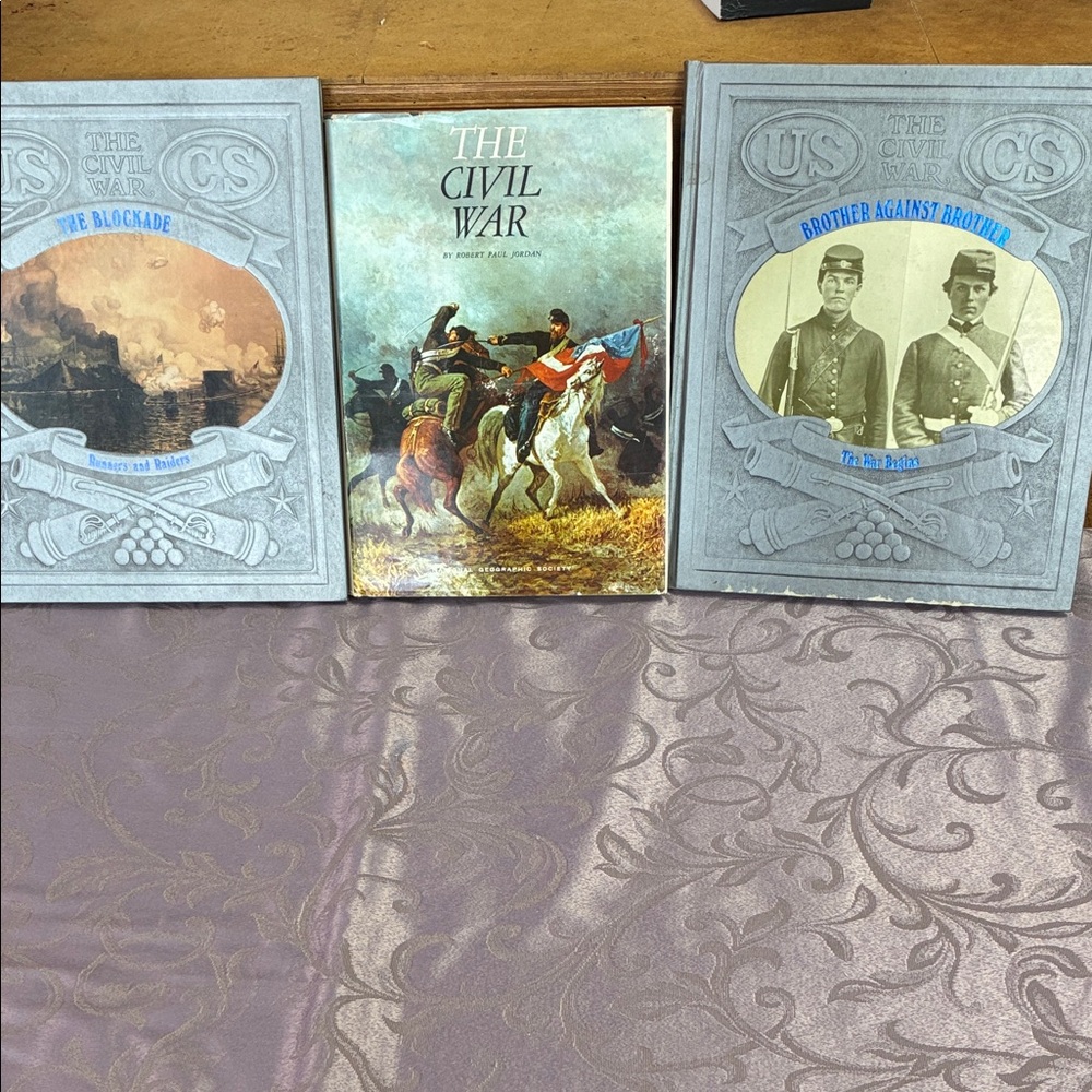 A set of books about the Civil War. 
1 National Geographic Society
2&3 Time Life